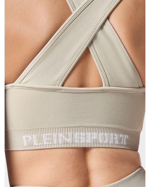 Philipp Plein White Technical Stretch Fabric Crop Top