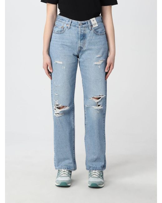 Jeans in washed con rottureLevi's in Denim di colore Blu | Lyst