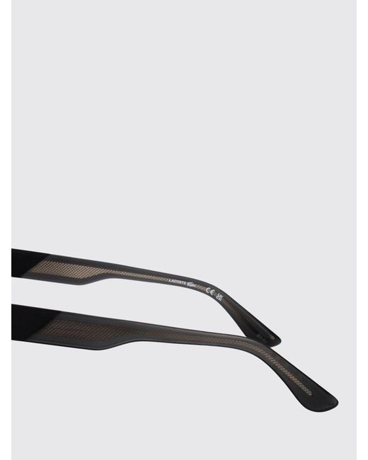 Lacoste White Acetate Aviator Sunglasses With Dark Lenses for men