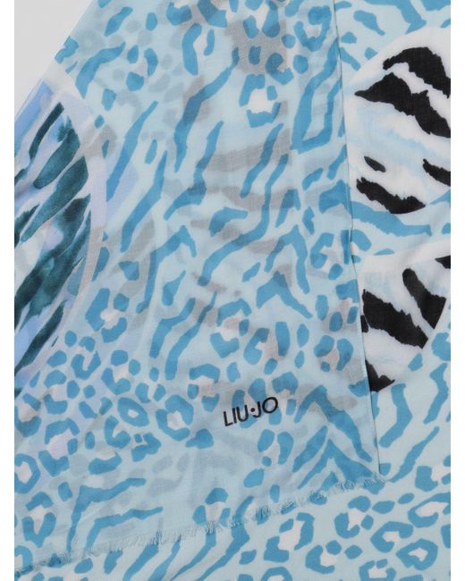 Sciarpa in modal stampato di Liu Jo in Blue