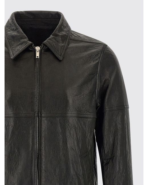 Rick Owens Black Brad Leather Jacket for men