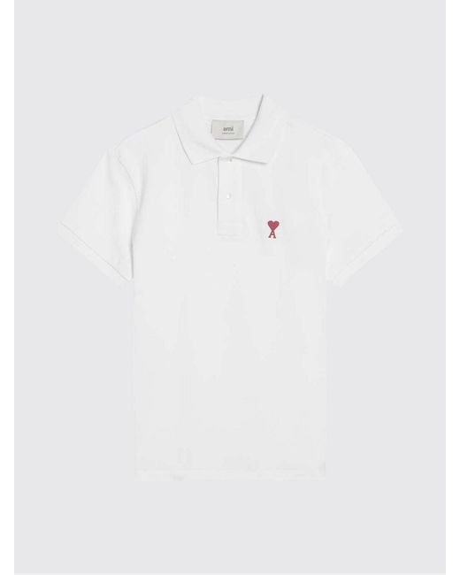 Polo De Algodón Orgánico AMI de hombre de color White