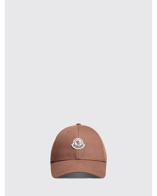 Moncler Pink Cotton Hat With Logo