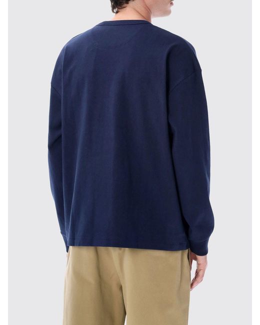 Polo Ralph Lauren Blue Long-Sleeved Cotton T-Shirt With Embroidered Logo for men