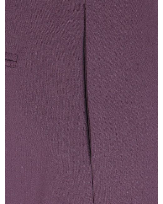 Alberta Ferretti Purple High-Waisted Skinny Trousers