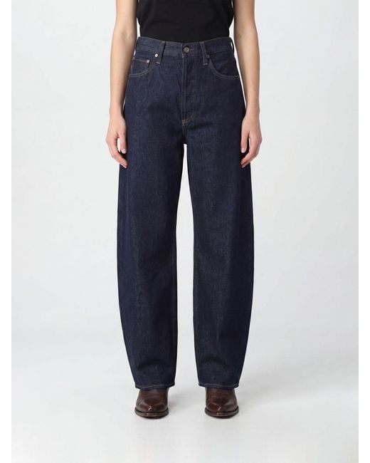 Agolde Blue Luna High-Waisted Tapered Fit Baggy Jeans