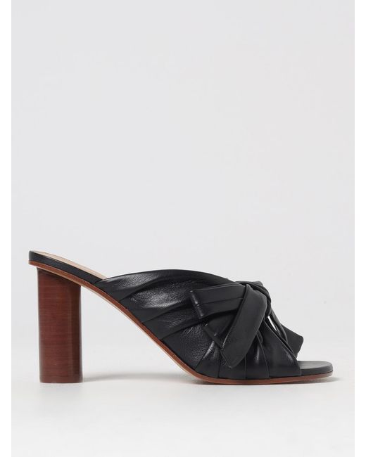 J.W. Anderson Black Leather Bow Mules Mid Heel