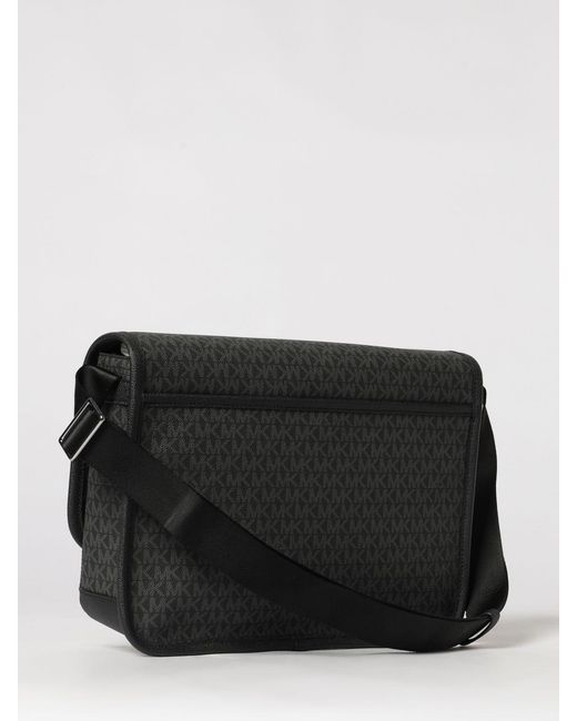 Michael Kors Black Coated Cotton Bag With All Over Mk Monogram for men