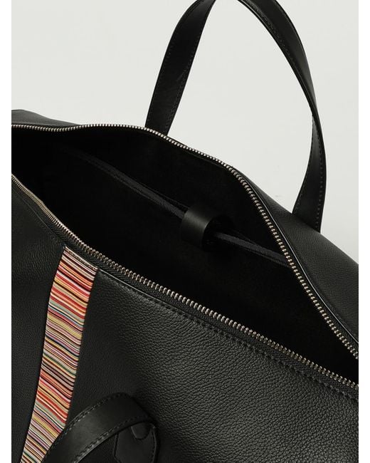 Borsone Signature Stripe di Paul Smith in Black da Uomo