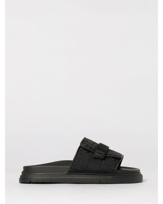 Fendi Black Chunky Sliders for men