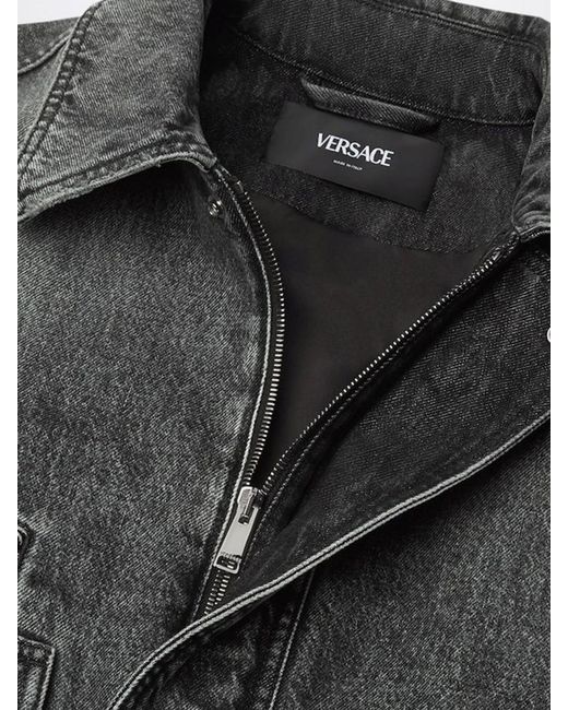 Versace Gray Denim Jacket for men