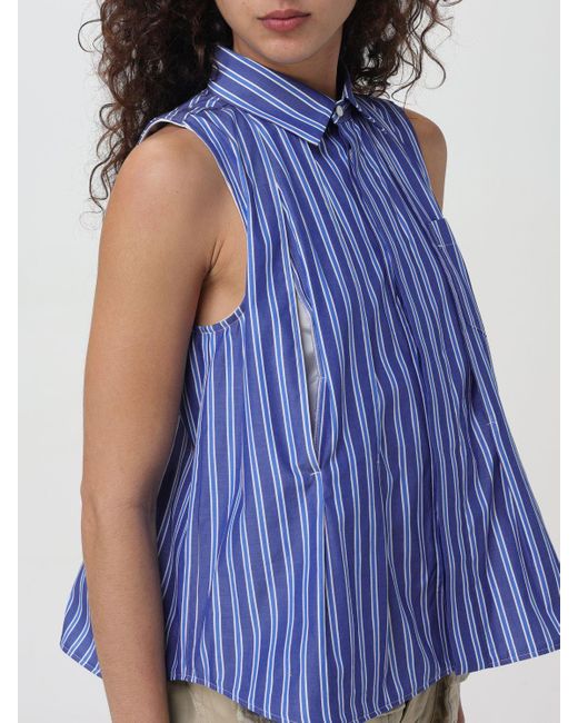 Camicia in misto cotone di Sacai in Blue