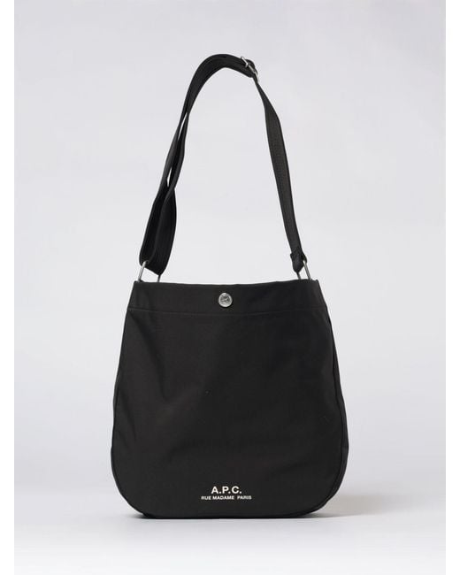 A.P.C. Black Journal Canvas Bag for men