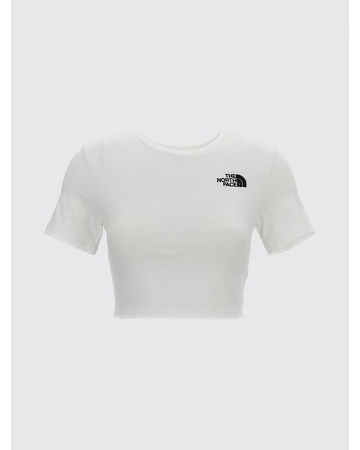 The North Face Blue Cropped Fit Stretch Cotton T-Shirt