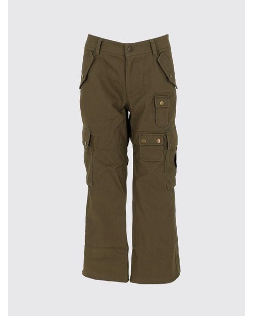 Isabel Marant Green Josine Cotton Cargo Trousers