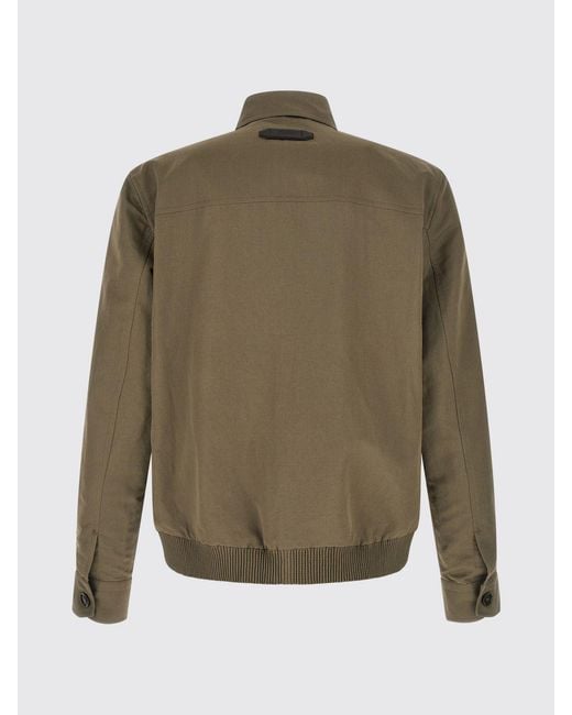 Brioni Green Cotton Blend Bomber Shirt for men