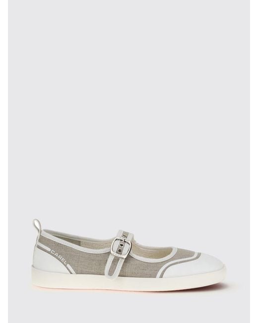 CAREL PARIS White Canvas Ballerinas