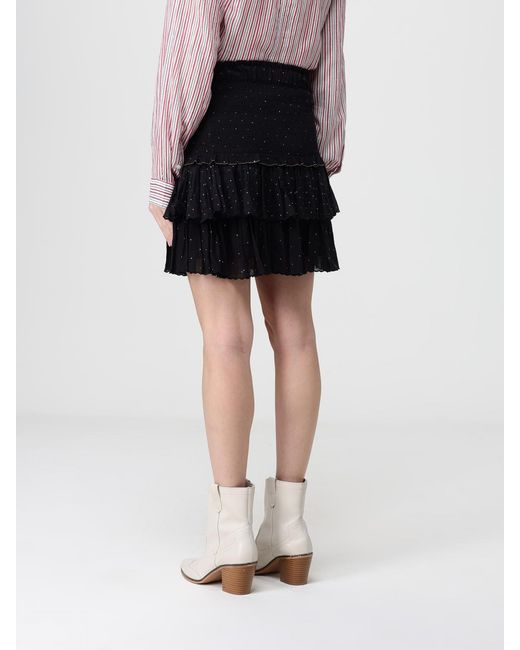 Isabel Marant Black Polka Dot Viscose Mini Skirt