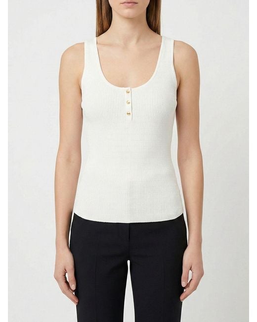 Elisabetta Franchi White Jersey Tank Top