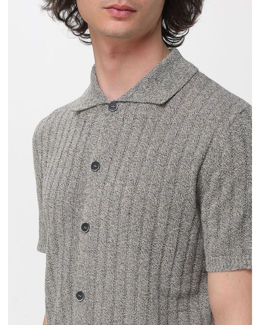 Barena Gray Elo Libea Linen And Cotton Polo for men