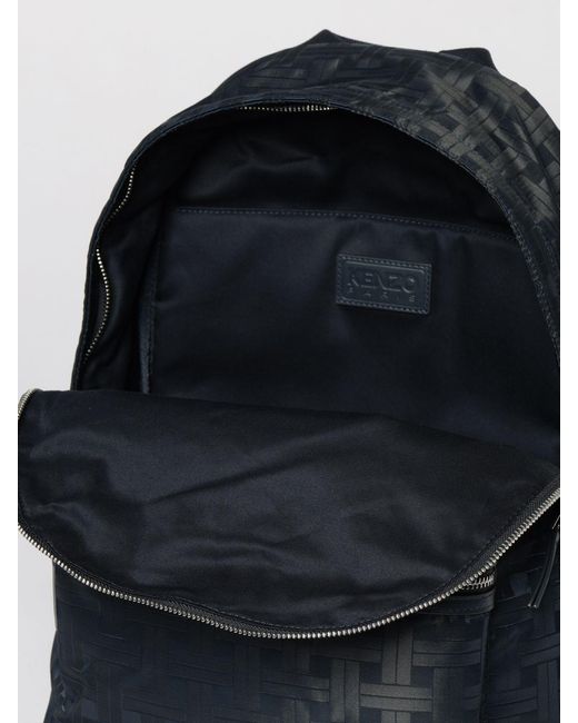 KENZO Black Mura Jacquard Polyester Backpack for men
