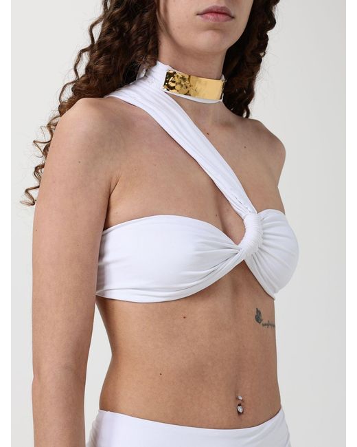 Elisabetta Franchi White Polyamide Bikini With Jewel Detail