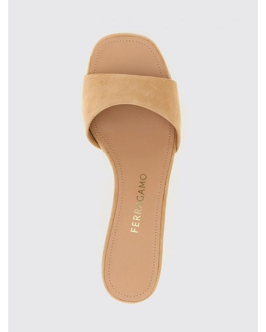 Ferragamo Pink Suede Mules