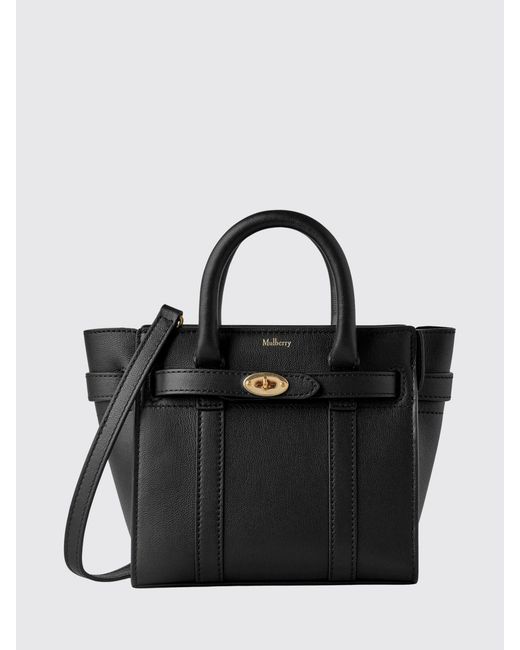 Mulberry Black Bayswater Natural Grained Leather Bag
