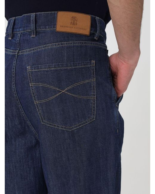 Brunello Cucinelli Blue Tapered Fit Cotton Denim Jeans for men