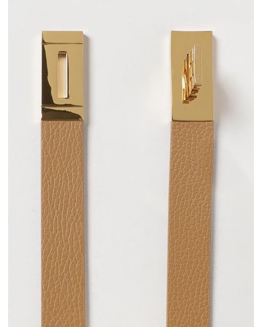 Elisabetta Franchi Natural Hammered Leather Belt