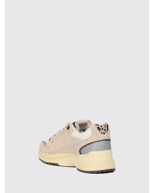 Autry Natural Hyperway Two-Tone Leather And Mesh Sneakers With Cut-Out Logo