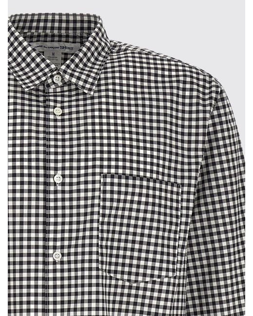 Comme des Garçons Gray Vichy Check Cotton Relaxed Fit Shirt for men