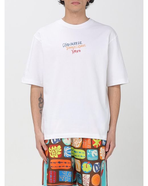 DSquared² White Summer Lovers Graphic Tee for men