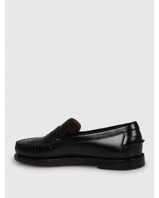 Sebago Black Classic Dan Bicolor Leather Loafers