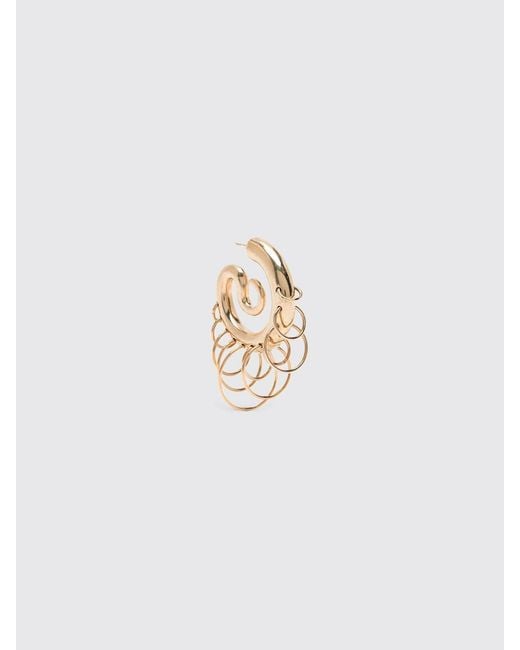 Panconesi White Serpent Chromed Brass Earrings