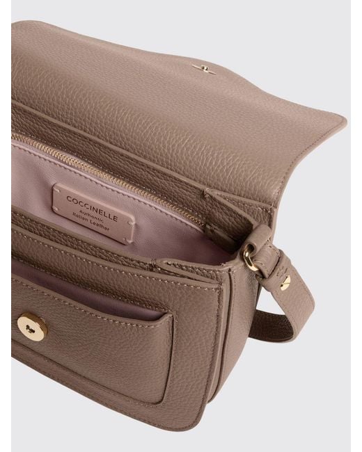 Coccinelle Brown C-Me Hammered Leather Bag