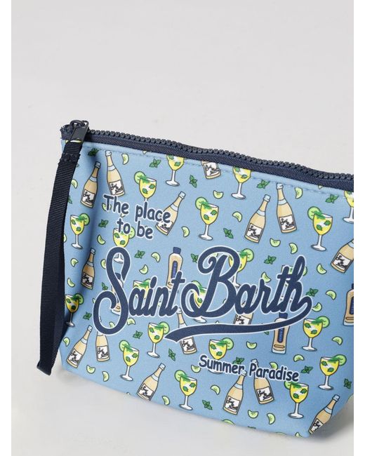 Mc2 Saint Barth Blue Neoprene Aline Mc2 Pouch With Saint Barth Logo