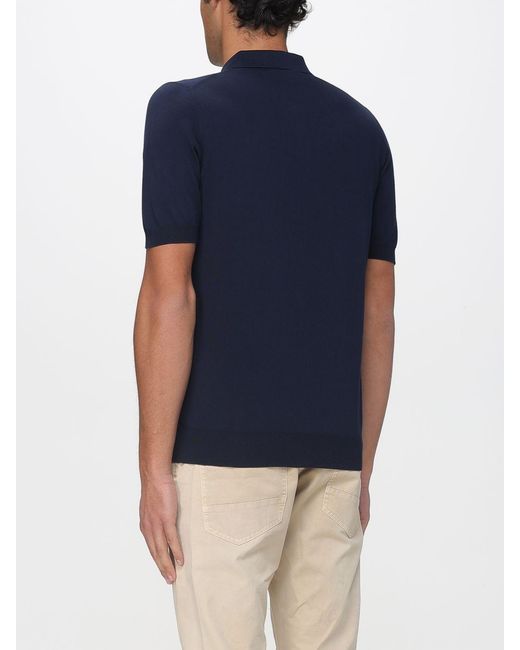 Fay Blue Cotton Polo Shirt for men