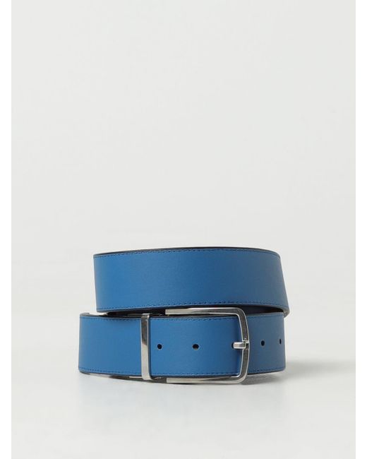 Cintura reversibile in pelle intrecciata di Bottega Veneta in Blue da Uomo