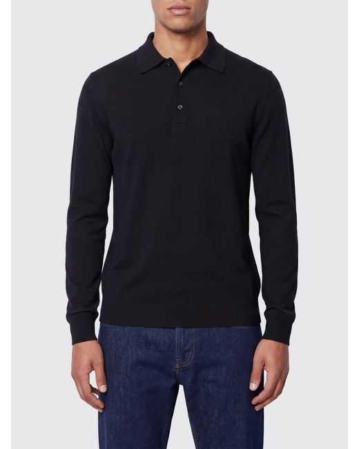 Roberto Collina Blue 3-Button Merino Wool Knit Polo Shirt for men