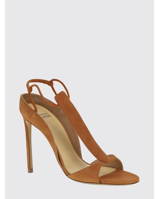 Francesco Russo Orange Suede Sandal