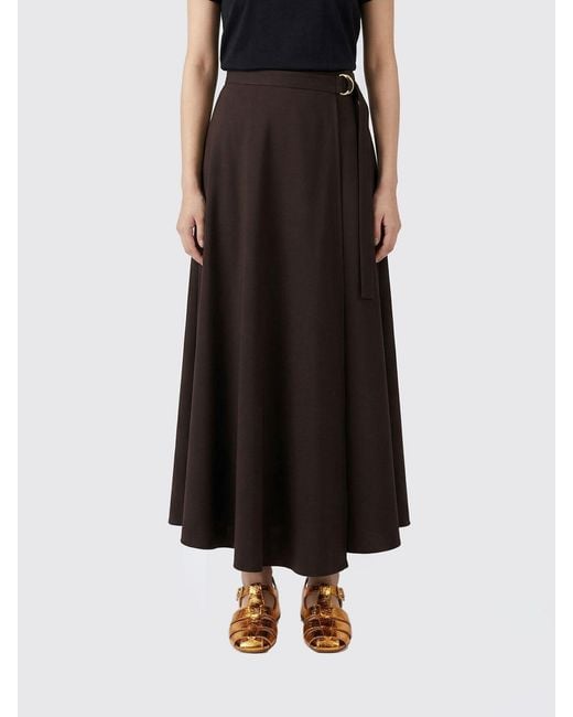 Agnona Black Cotton Wrap Skirt
