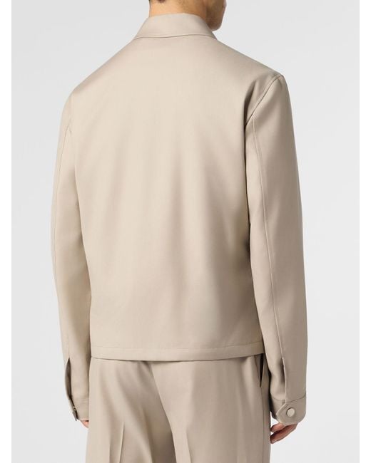 Philipp Plein Natural Hexagon Monogram Wool Blend Shirt Jacket for men