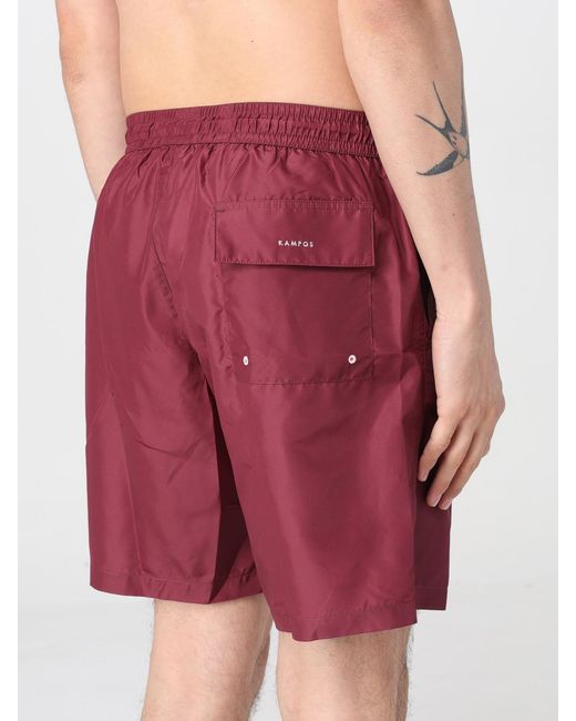 Kampos Red Polyester Swimsuit for men