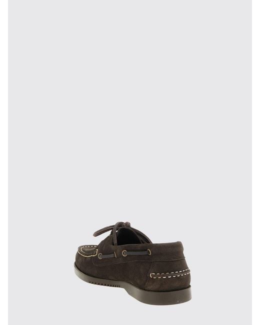 Paraboot White Suede Boat Loafers for men