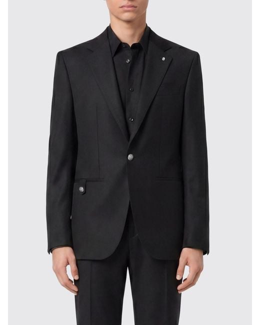 Billionaire Black Single-Breasted Virgin Wool Blazer for men