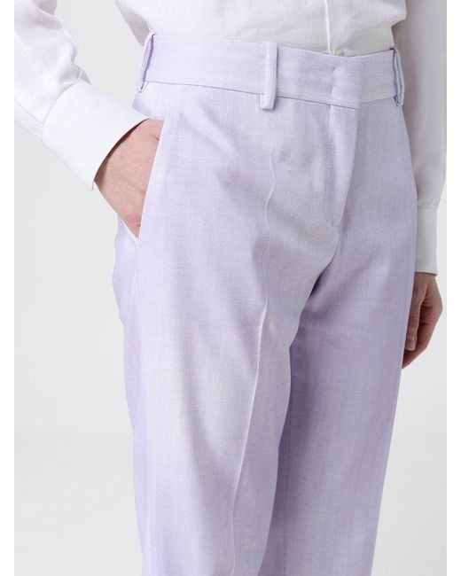 Ermanno Scervino Purple Slim Fit Viscose Trousers