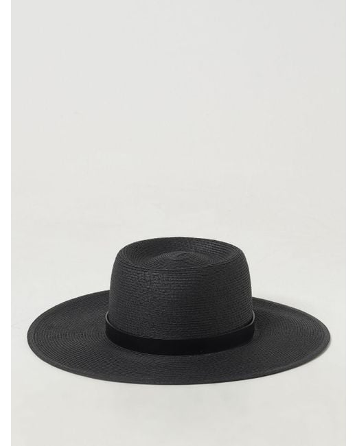 Cappello Fedora Con Dettaglio Logo M di Max Mara in Black