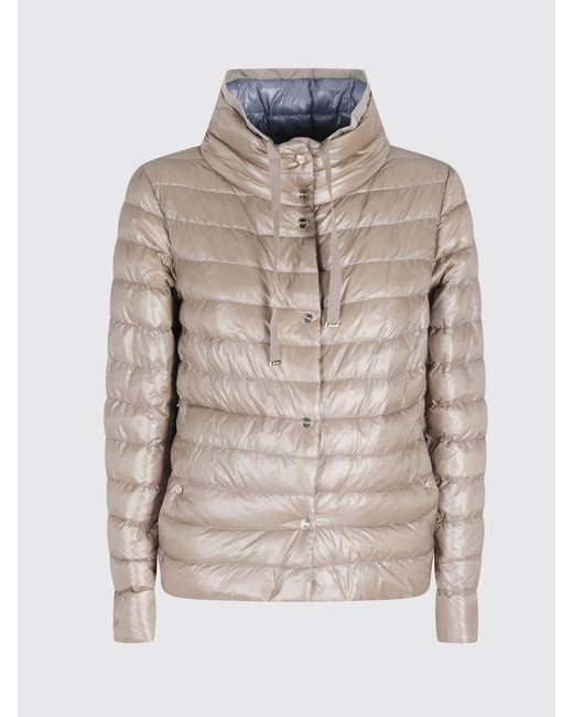 Herno Blue Short Reversible Quilted Ultra-Light Nylon Down Jacket