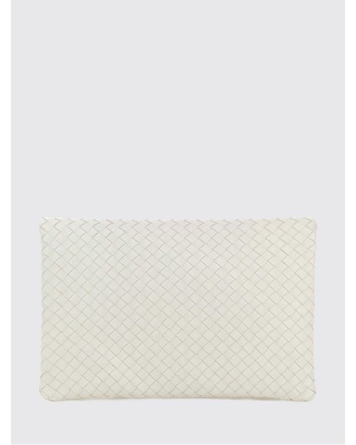 Bottega Veneta Natural Giornale Woven Leather Clutch